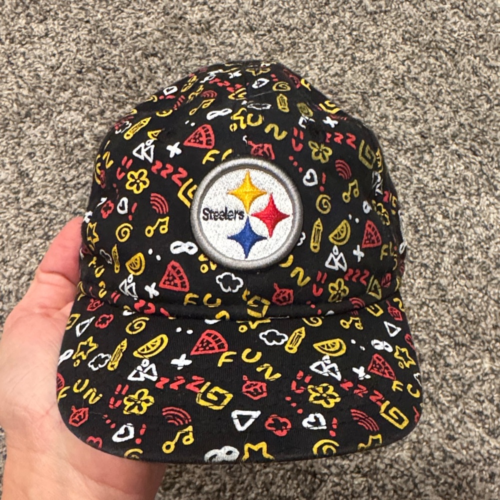 Black Patterned Steelers Cap